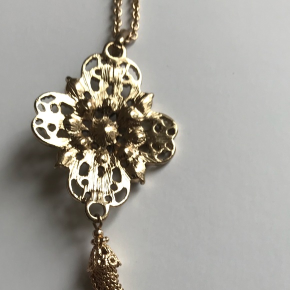 Accessorize brand- Long pendant necklace with black and gray zircon stones. - Picture 4 of 4